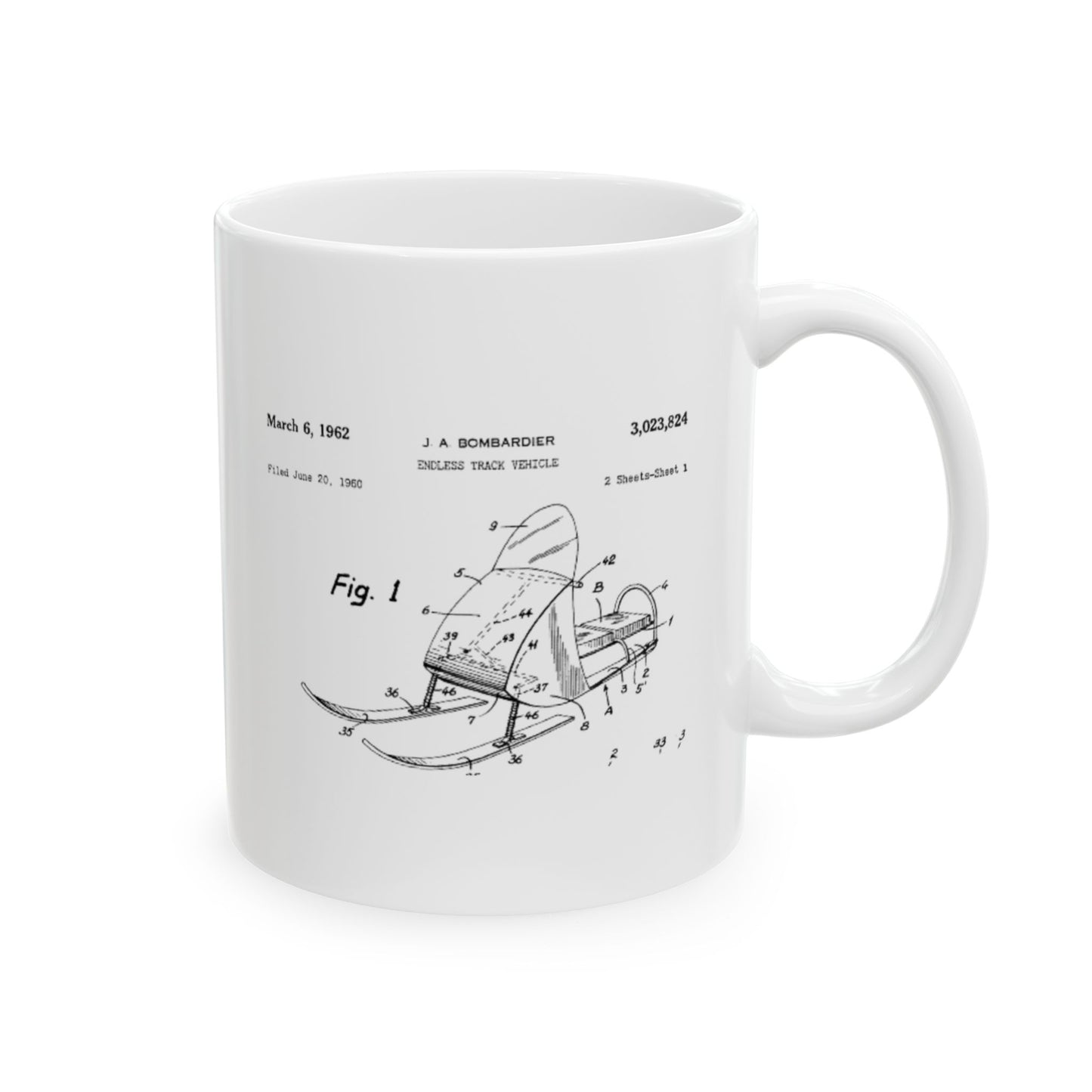 Vintage Patent Ceramic Mug, 11oz no.2